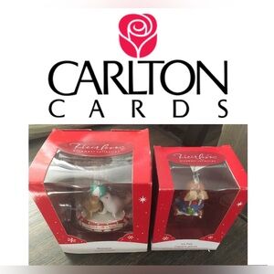 🆕CARLTON CARDS - NWT - 2PC COLLECTABLE CHRISTMAS ORNAMENT LOT